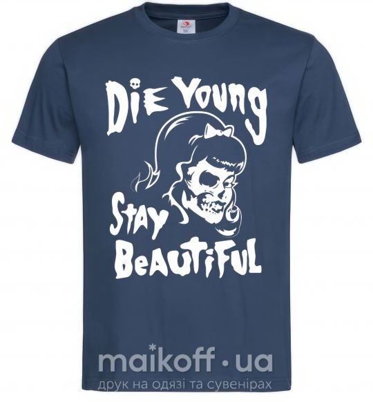 Мужская футболка die yong stay beautiful Темно-синий фото