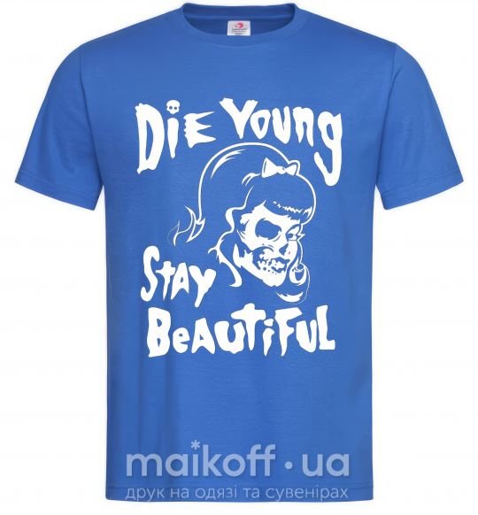 Мужская футболка die yong stay beautiful Ярко-синий фото