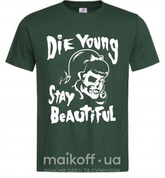 Мужская футболка die yong stay beautiful Темно-зеленый фото
