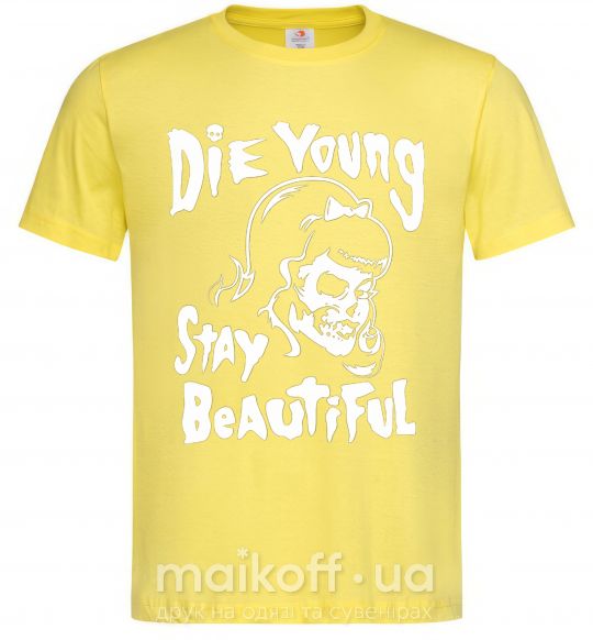 Мужская футболка die yong stay beautiful Лимонный фото
