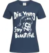 Жіноча футболка die yong stay beautiful Темно-синій Жіноча футболка die yong stay beautiful Темно-синій фото