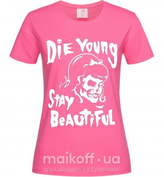 Жіноча футболка die yong stay beautiful Яскраво-рожевий фото