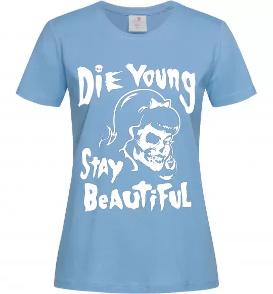 Жіноча футболка die yong stay beautiful Блакитний фото
