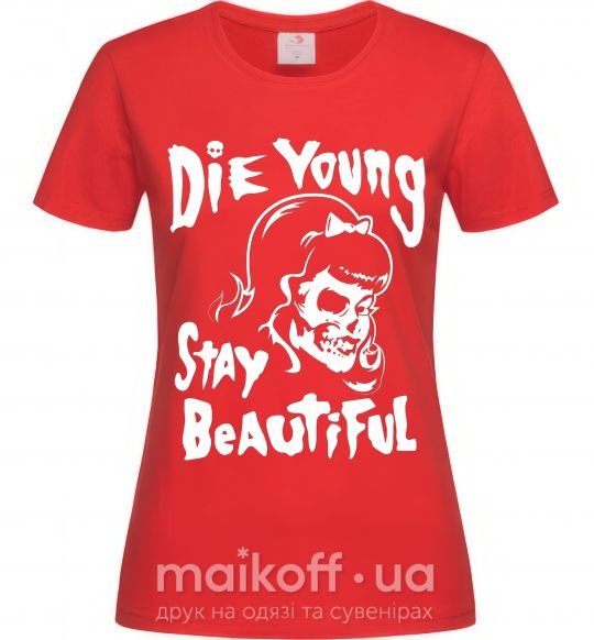 Жіноча футболка die yong stay beautiful Червоний фото