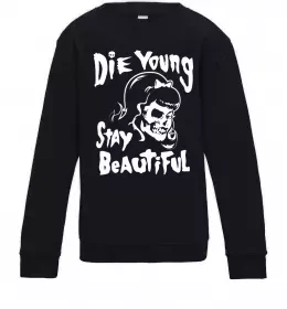 Дитячий світшот die yong stay beautiful Чорний фото