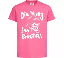 Дитяча футболка die yong stay beautiful Яскраво-рожевий фото