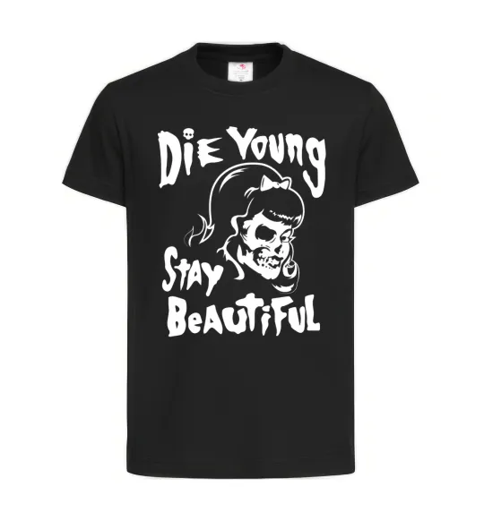 Детская футболка die yong stay beautiful Черный фото