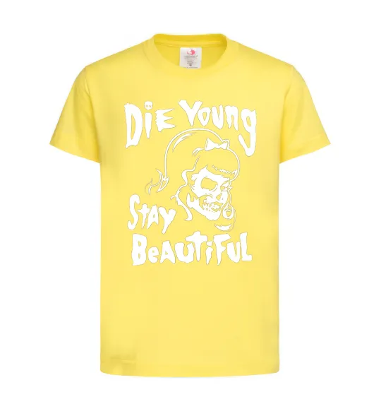 Детская футболка die yong stay beautiful Лимонный фото