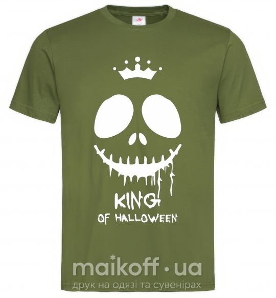 Мужская футболка King of halloween Оливковый фото