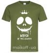 Чоловіча футболка King of halloween Оливковий фото