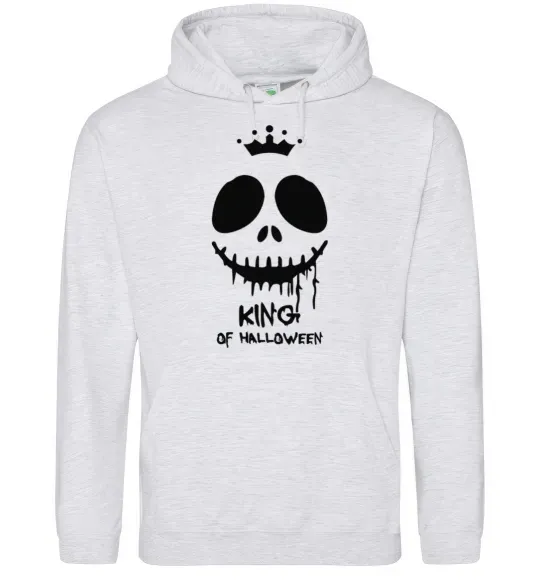Чоловіча толстовка (худі) King of halloween Сірий меланж фото