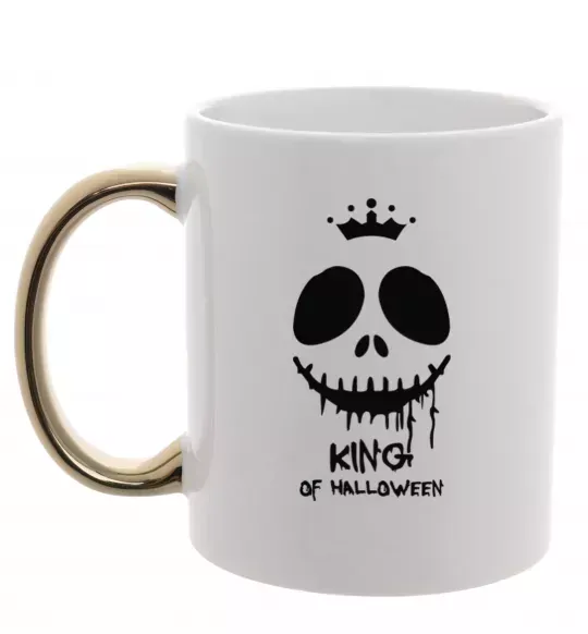 Чашка с цветной ручкой King of halloween Золото фото