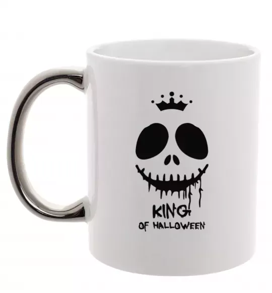 Чашка с цветной ручкой King of halloween Серебро фото
