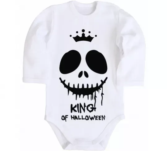 Дитячий бодік King of halloween Білий фото