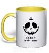 Чашка з кольоровою ручкою Queen of halloween Сонячно жовтий фото