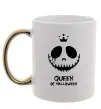 Чашка с цветной ручкой Queen of halloween Золото фото