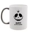 Чашка с цветной ручкой Queen of halloween Серебро фото