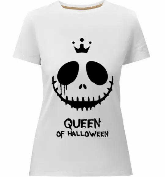 Жіноча преміум футболка Queen of halloween Білий фото