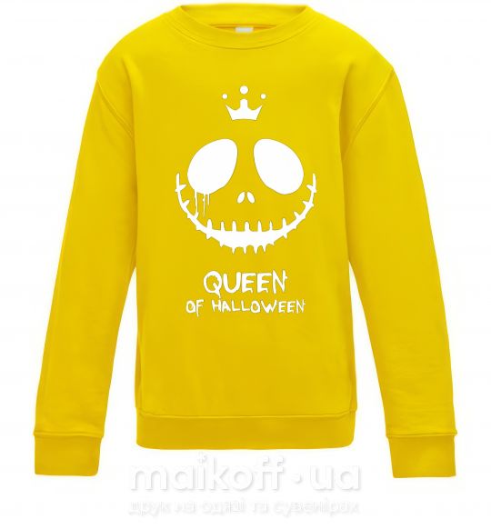 Детский Свитшот Queen of halloween Солнечно желтый фото