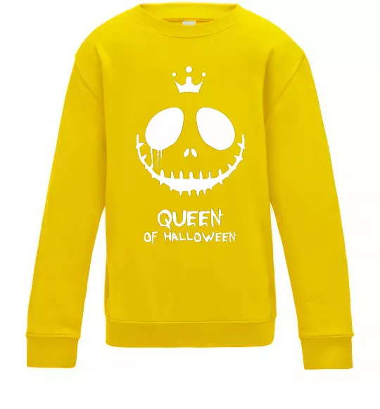 Детский Свитшот Queen of halloween Солнечно желтый фото