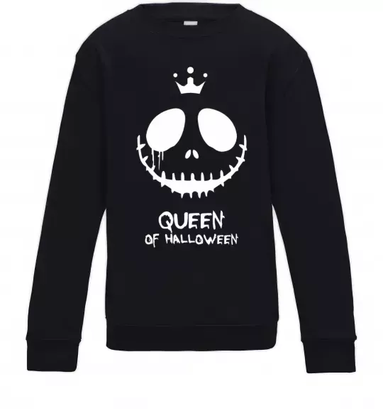 Детский Свитшот Queen of halloween Черный фото