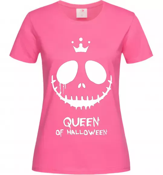 Женская футболка Queen of halloween Ярко-розовый фото