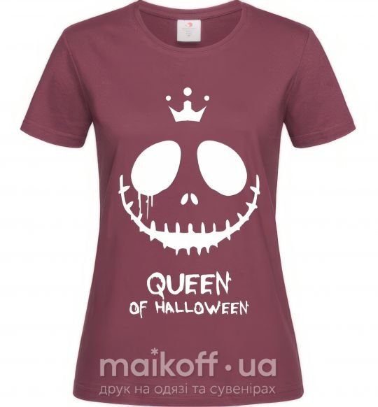 Женская футболка Queen of halloween Бордовый фото