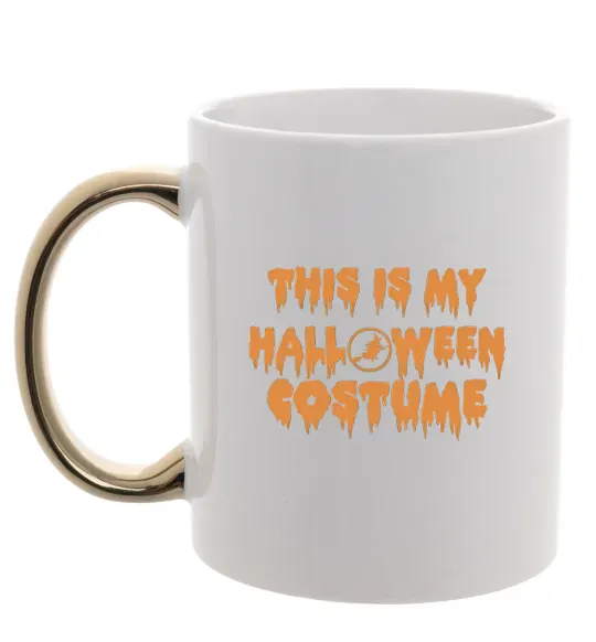 Чашка з кольоровою ручкою This is my halloween queen Золото фото