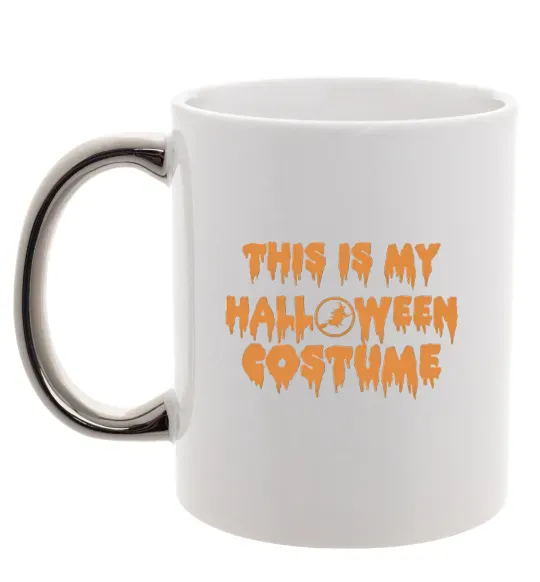 Чашка з кольоровою ручкою This is my halloween queen Срібло фото