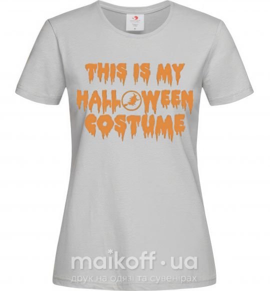 Женская футболка This is my halloween queen Серый фото