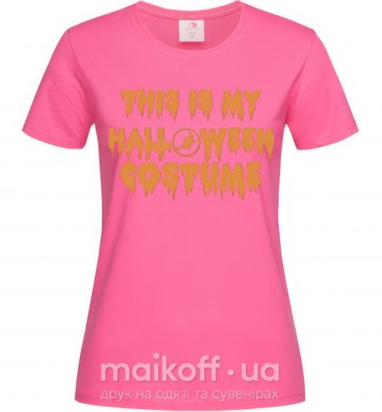 Женская футболка This is my halloween queen Ярко-розовый фото