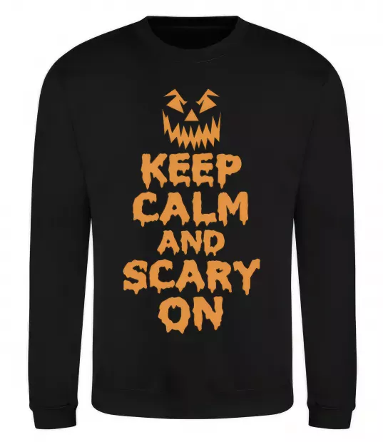 Світшот Keep calm and scary on Чорний фото