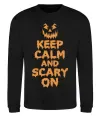 Світшот Keep calm and scary on Чорний Світшот Keep calm and scary on Чорний фото