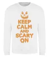 Світшот Keep calm and scary on Білий Світшот Keep calm and scary on Білий фото