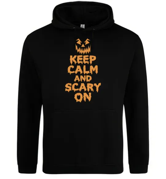 Мужская толстовка (худи) Keep calm and scary on Черный фото