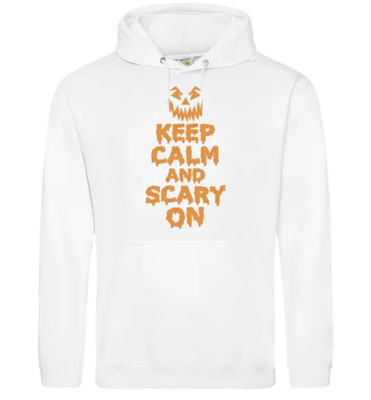 Мужская толстовка (худи) Keep calm and scary on Белый фото