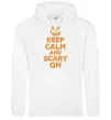 Мужская толстовка (худи) Keep calm and scary on Белый фото