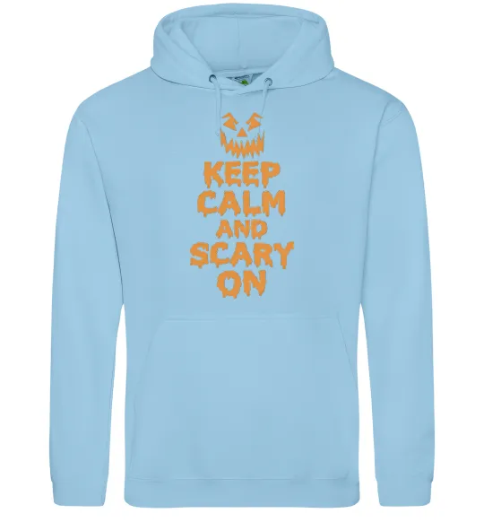 Чоловіча толстовка (худі) Keep calm and scary on Блакитний фото