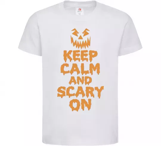 Дитяча футболка Keep calm and scary on Білий фото