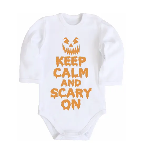 Дитячий бодік Keep calm and scary on Білий фото