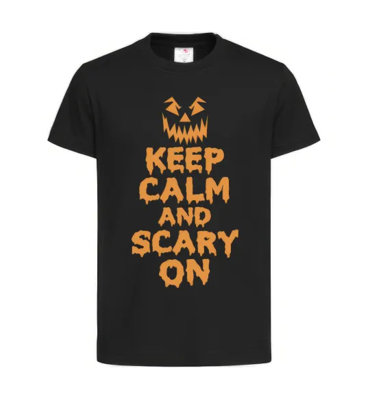 Детская футболка Keep calm and scary on Черный фото