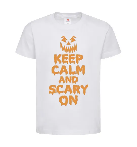 Детская футболка Keep calm and scary on Белый фото