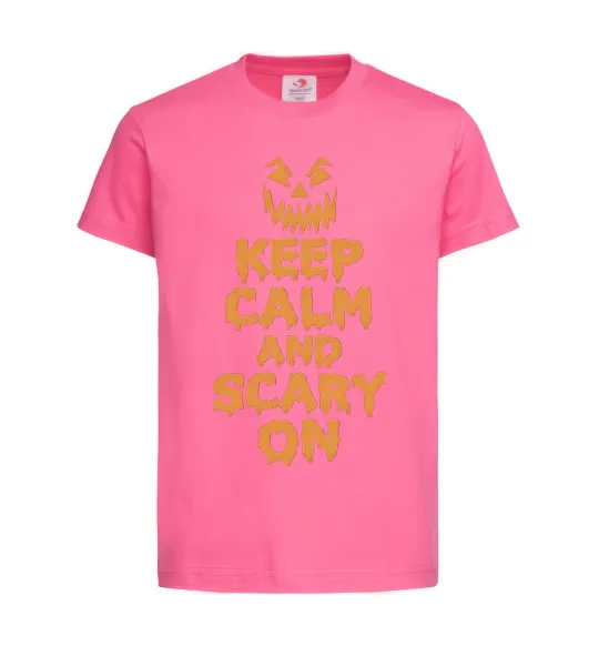 Детская футболка Keep calm and scary on Ярко-розовый фото
