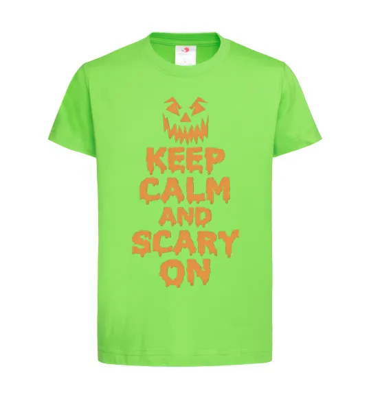 Детская футболка Keep calm and scary on Лаймовый фото