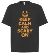 Футболка Оверсайз Keep calm and scary on Черный фото