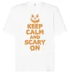 Футболка Оверсайз Keep calm and scary on Белый фото