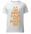 Чоловіча преміум футболка Keep calm and scary on Білий фото
