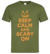 Мужская футболка Keep calm and scary on Оливковый Мужская футболка Keep calm and scary on Оливковый фото