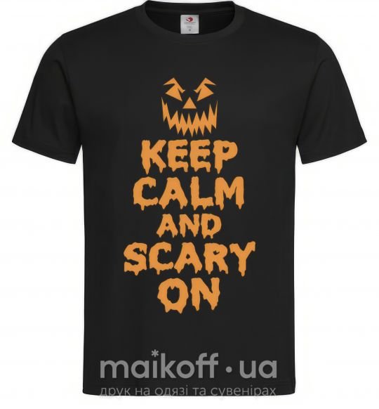 Чоловіча футболка Keep calm and scary on Чорний фото