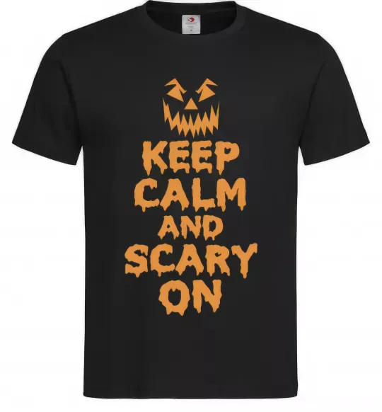 Мужская футболка Keep calm and scary on Черный фото